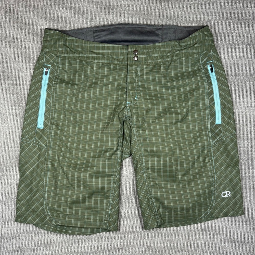 Club Ride Apparel Ventura Short Womens M Jollie Ollie Plaid Green MTB Cycling